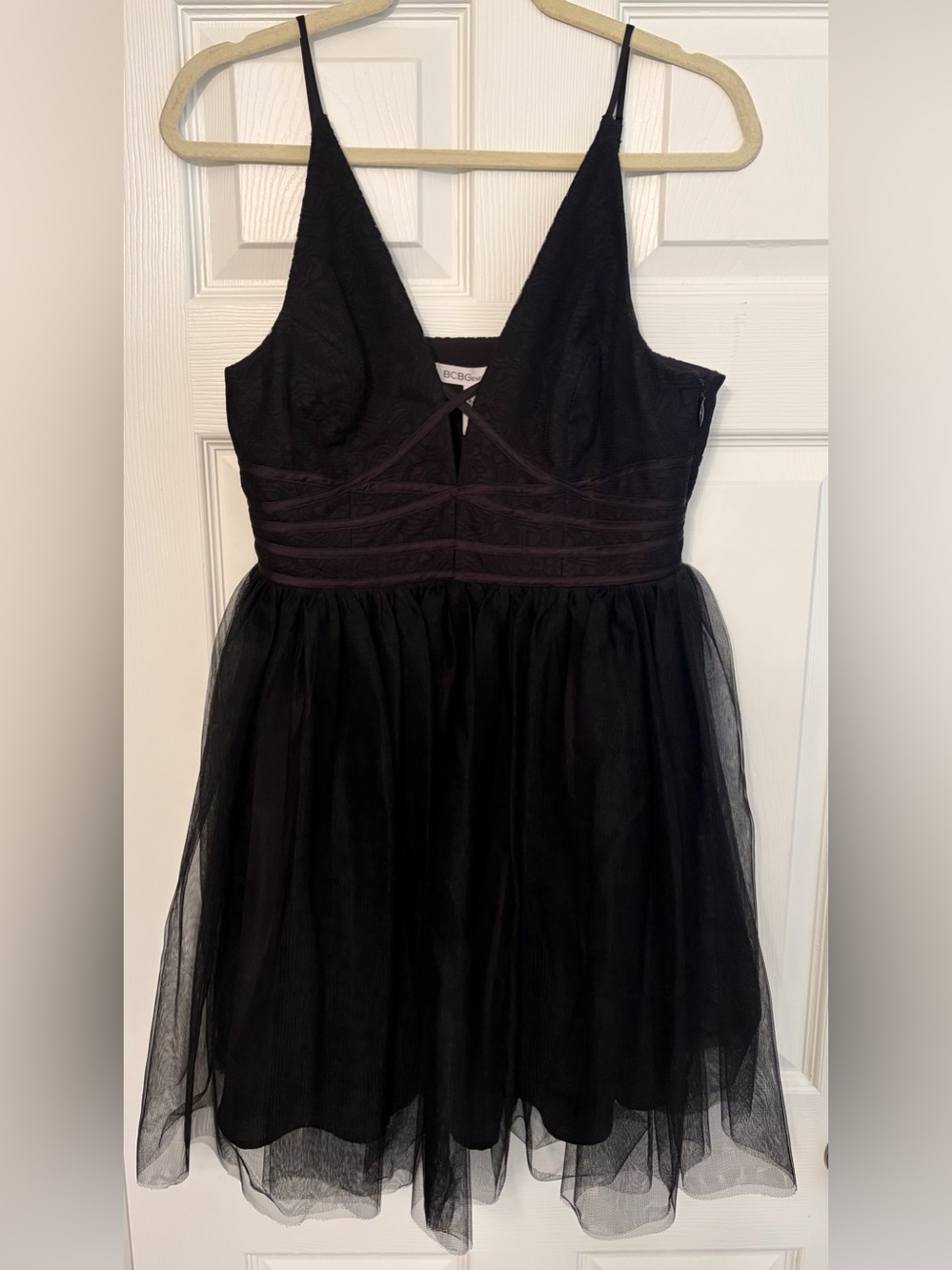 BCBGeneration Black Lace-Up Tutu Tulle Mini Dress NWT Size 10